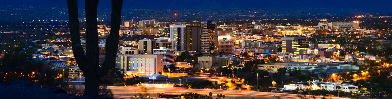 Tucson, Arizona skyline at night
